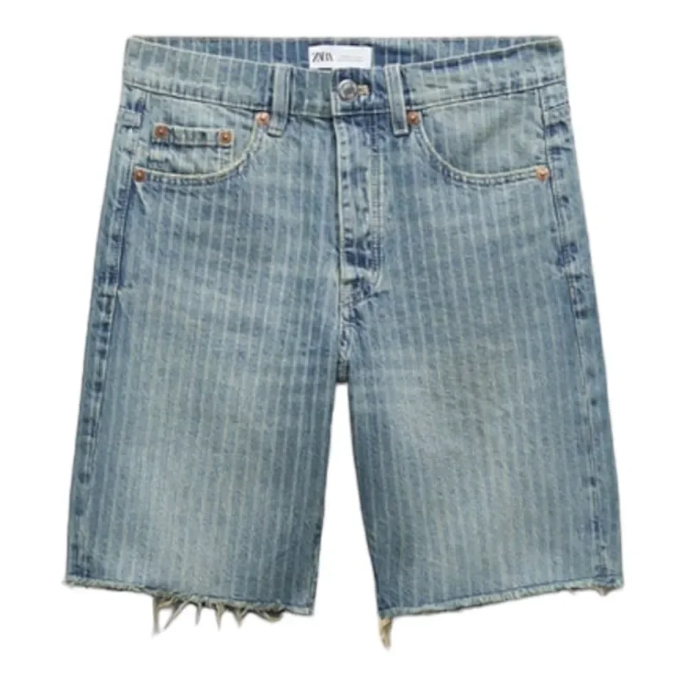 ZARA TRF Blue Mid-Rise Denim Shorts NWT Size 8 / 29